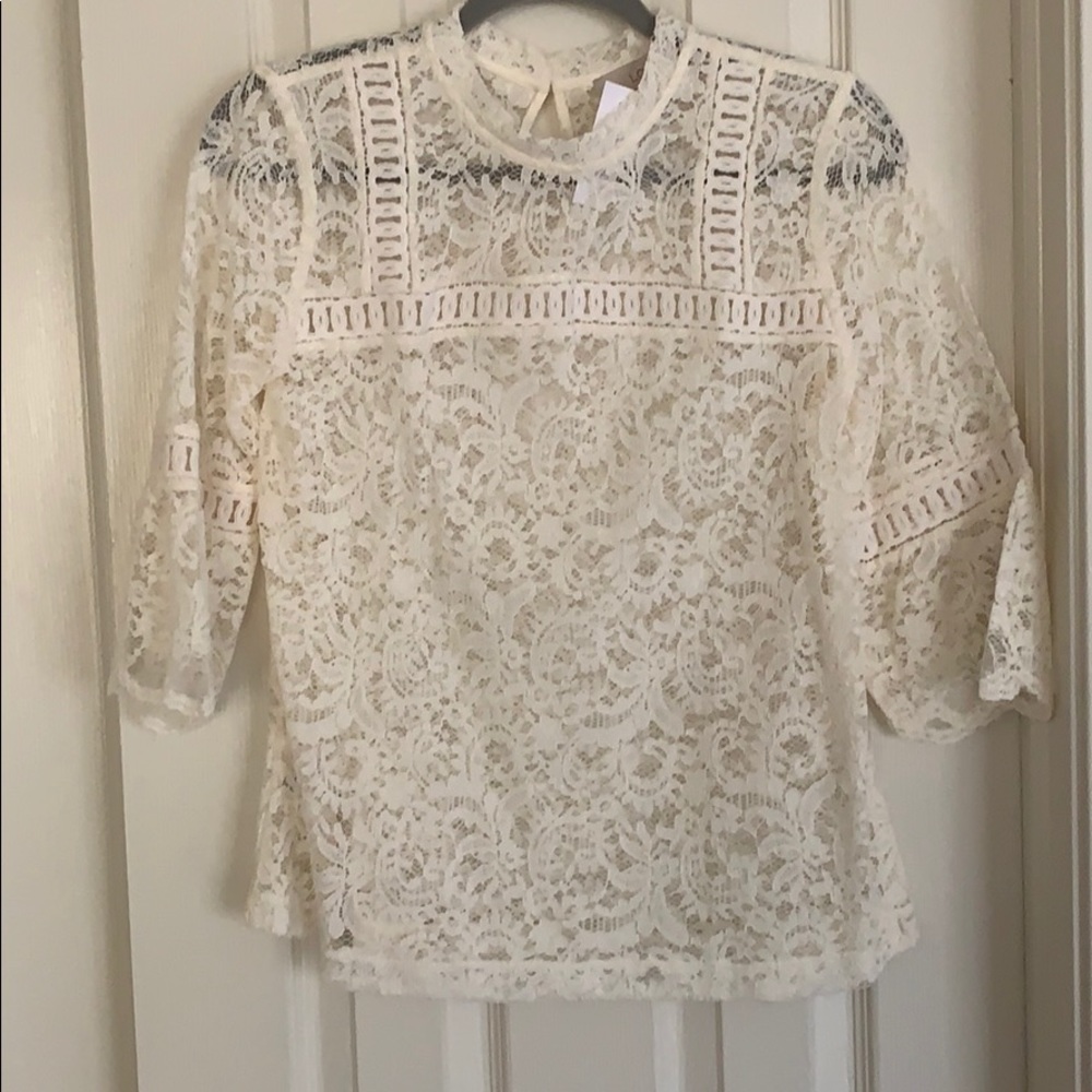 Loft ivory lace blouse